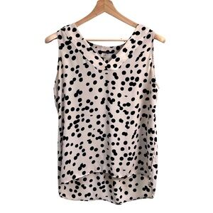 Tahari spotted blouse SZ M